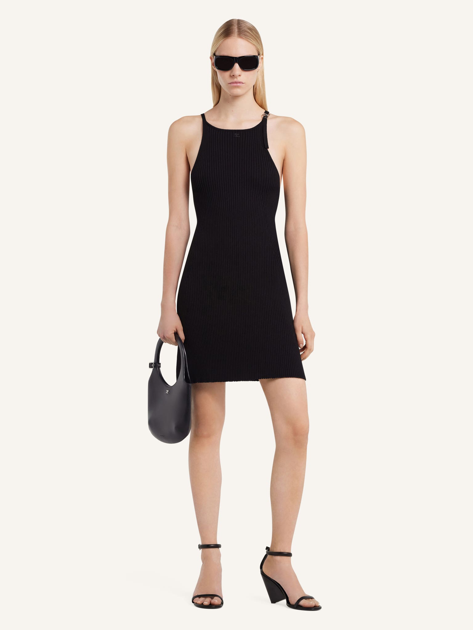 BUCKLE RIB KNIT DRESS