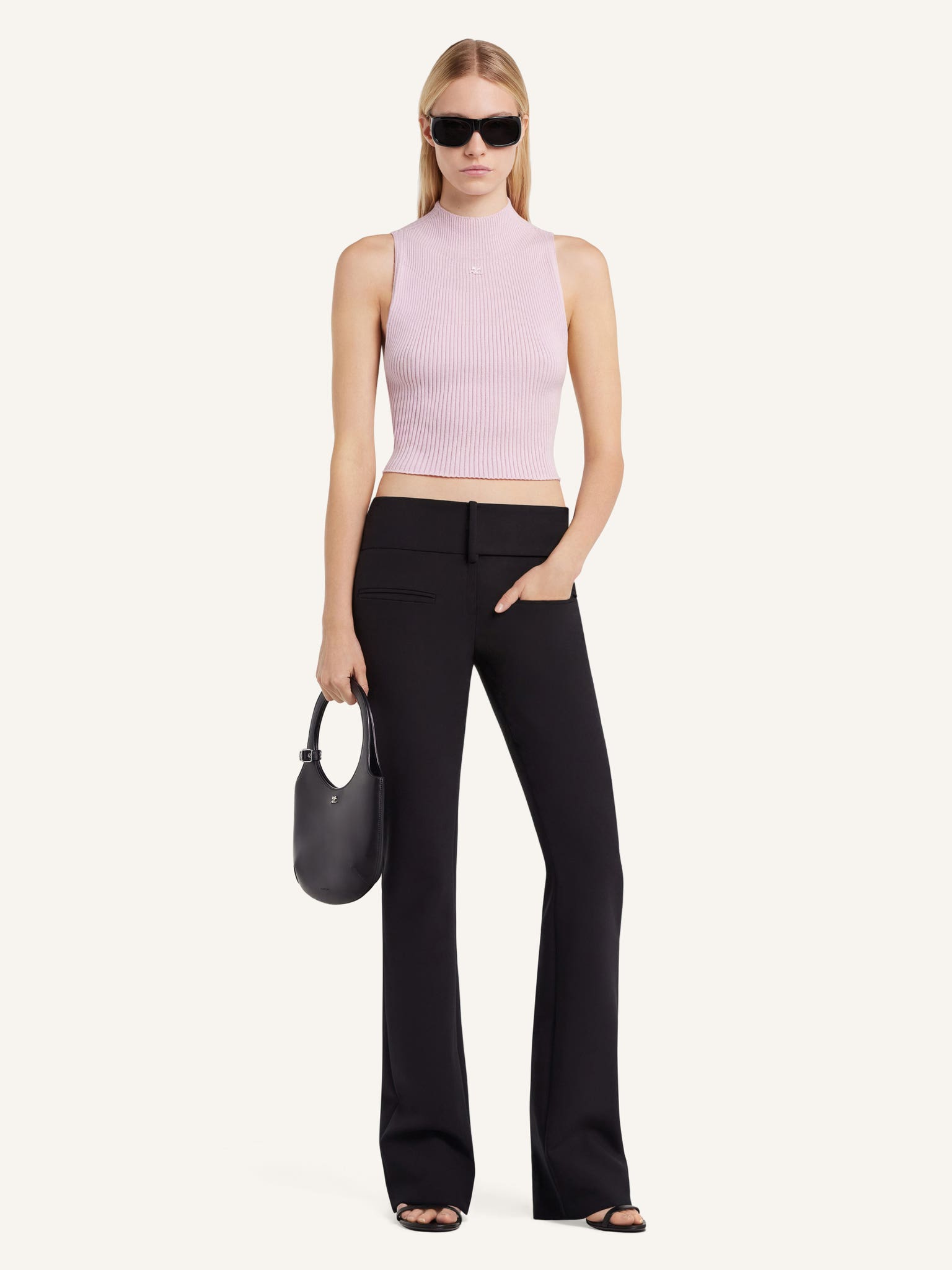 MOCKNECK LIGHT RIB CROPPED TOP