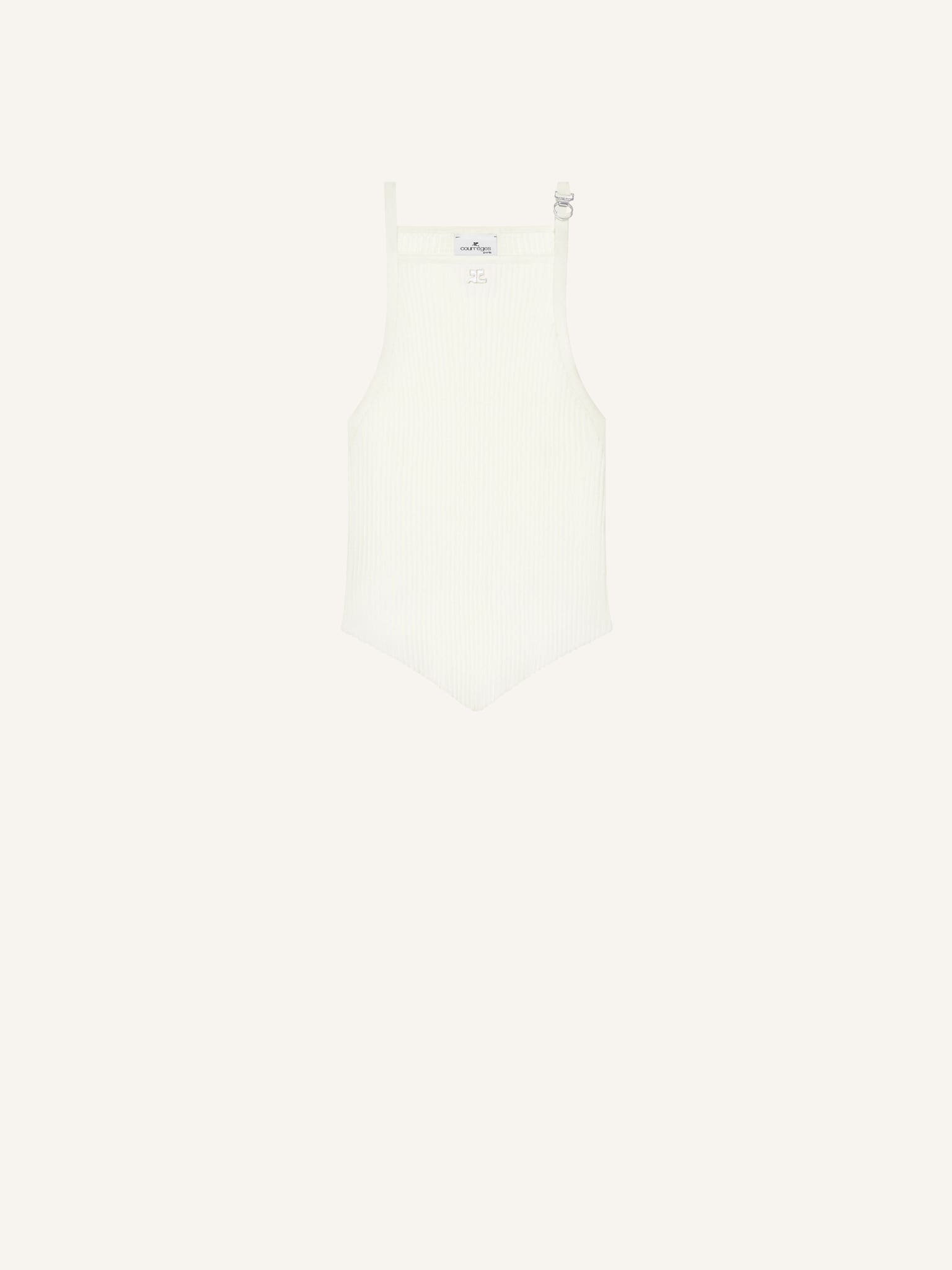 POINTY BUCKLE RIB KNIT TOP