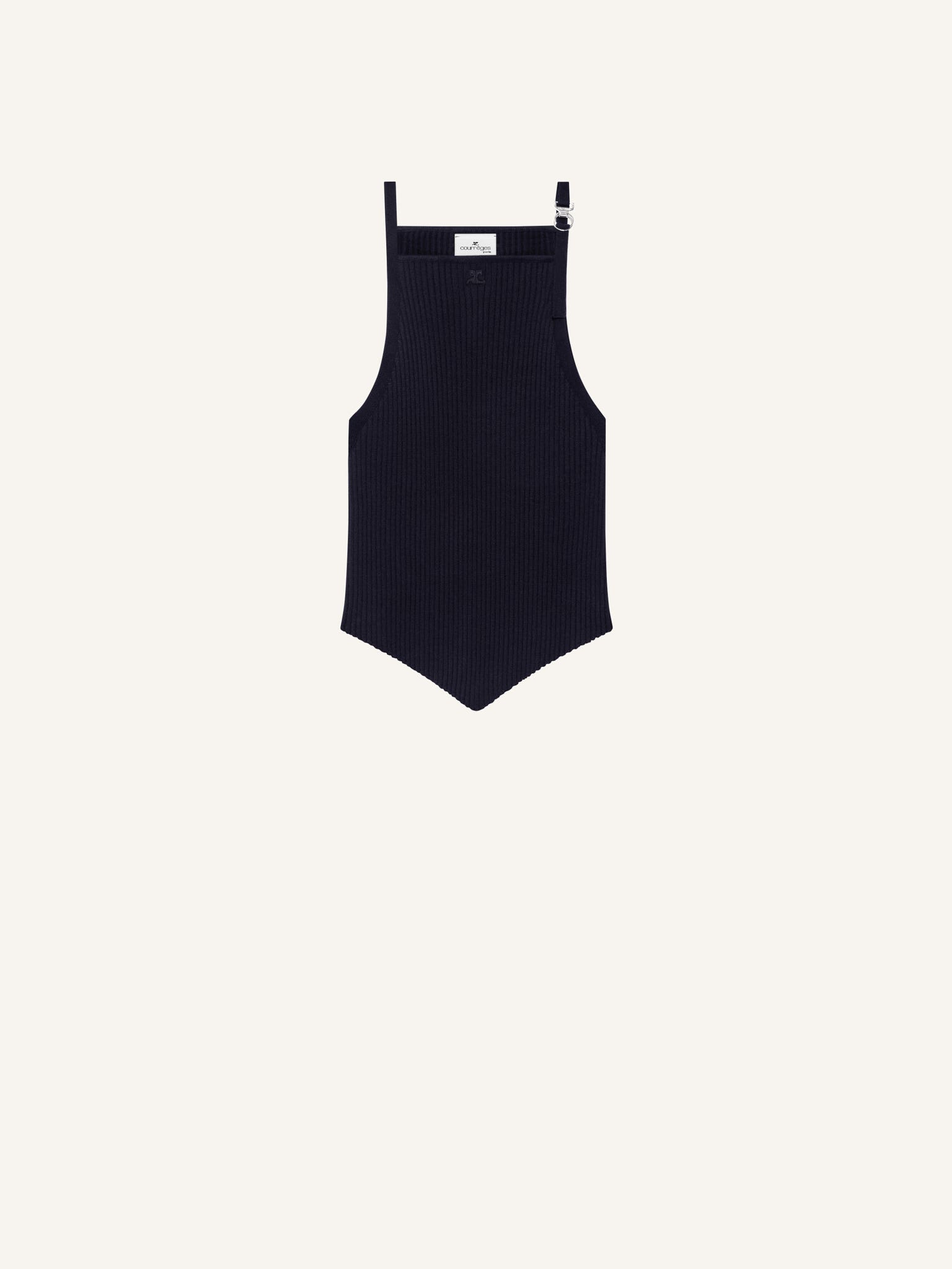 POINTY BUCKLE RIB KNIT TOP