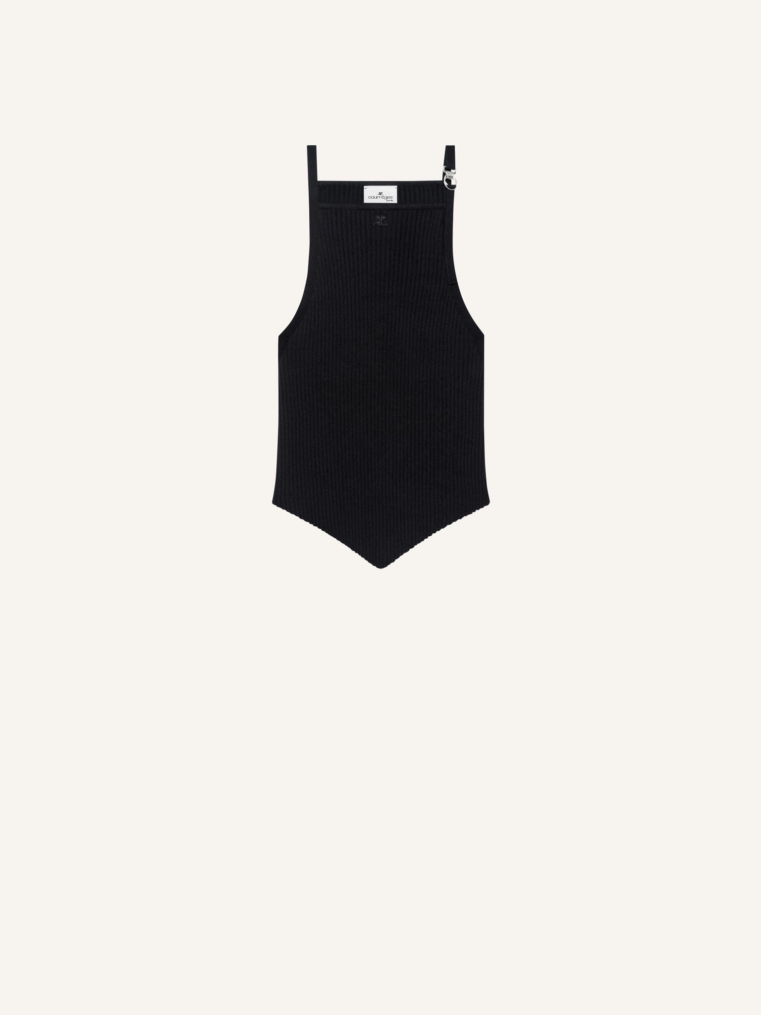 POINTY BUCKLE RIB KNIT TOP