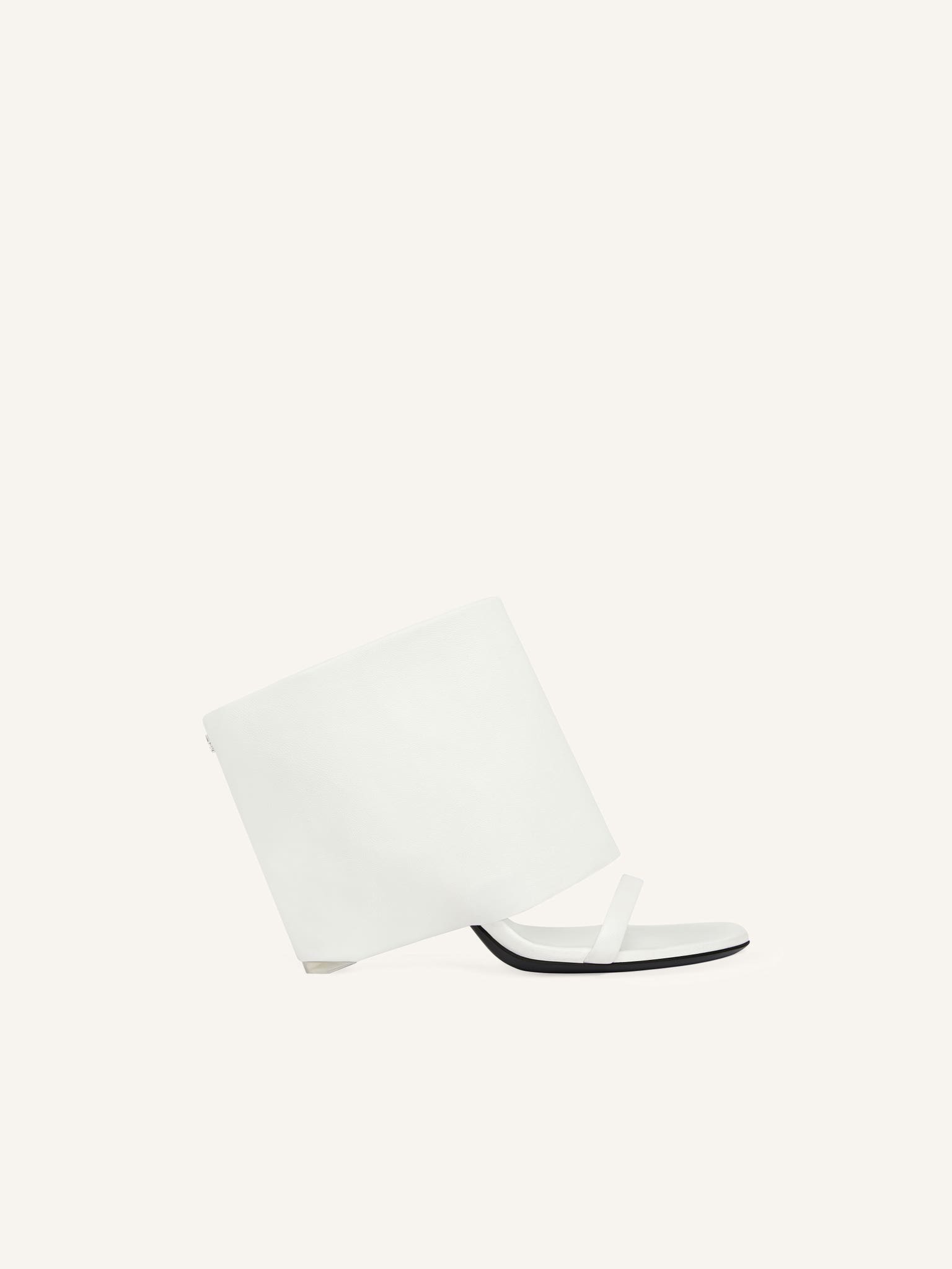 OBLIQUE WEDGED LEATHER MULES