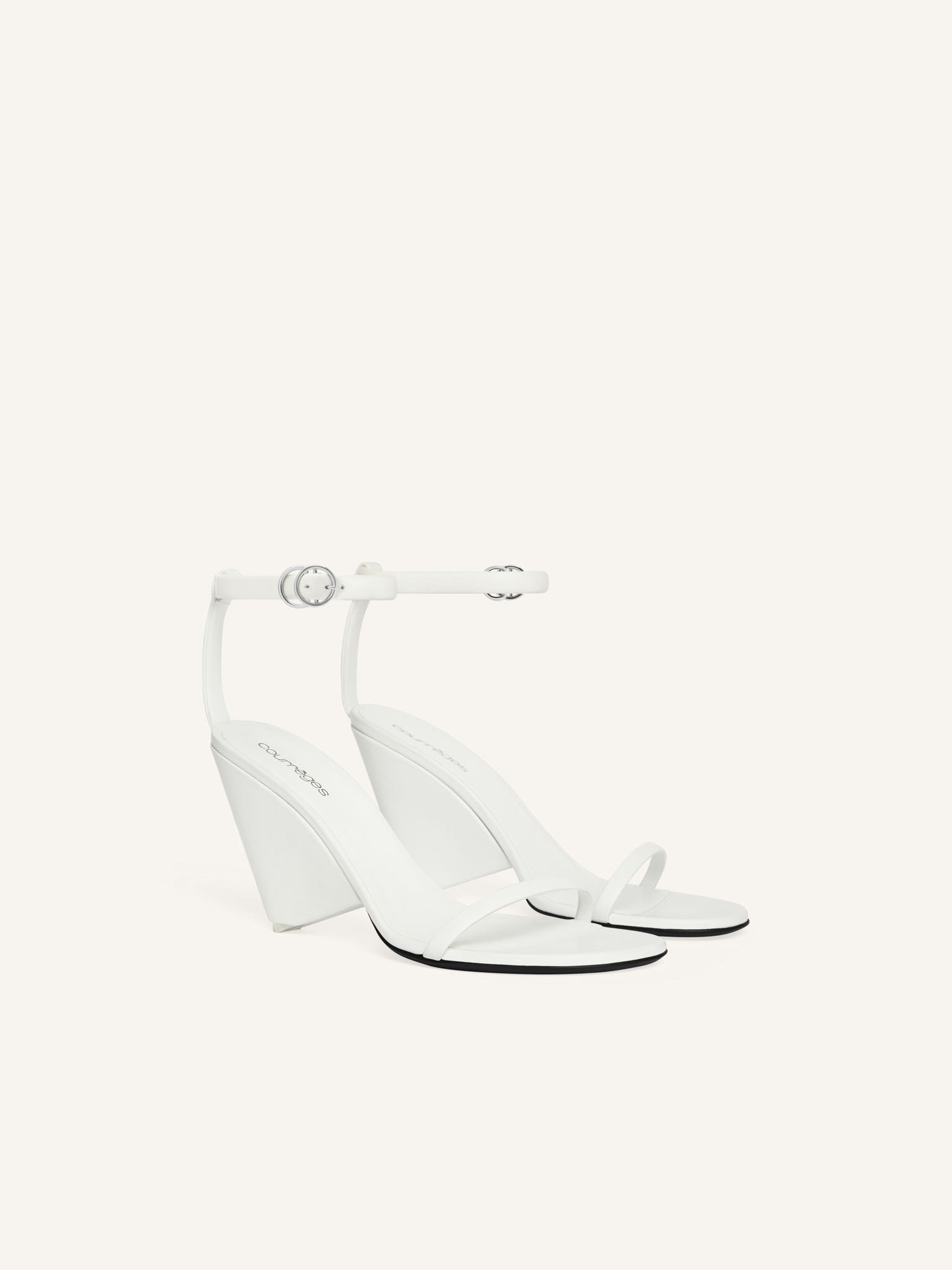 OBLIQUE LEATHER SANDALS