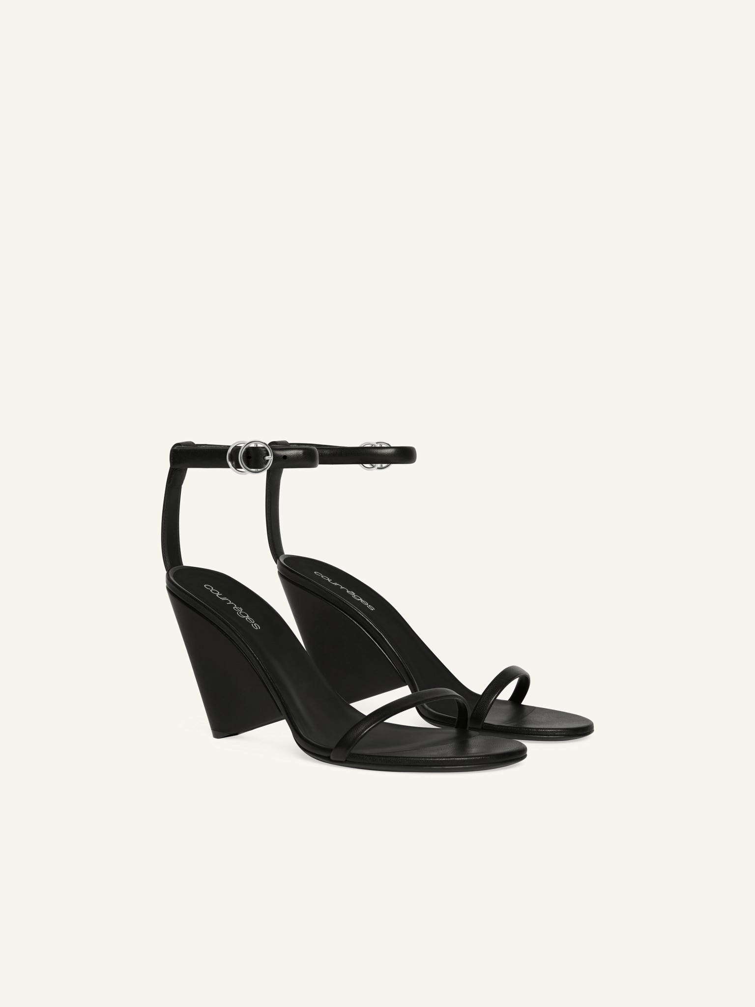 OBLIQUE LEATHER SANDALS