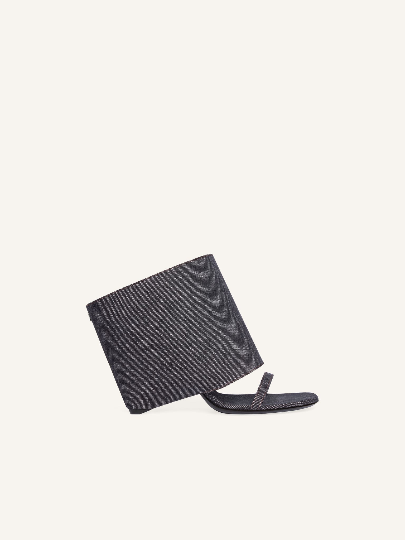 OBLIQUE WEDGED DENIM MULES