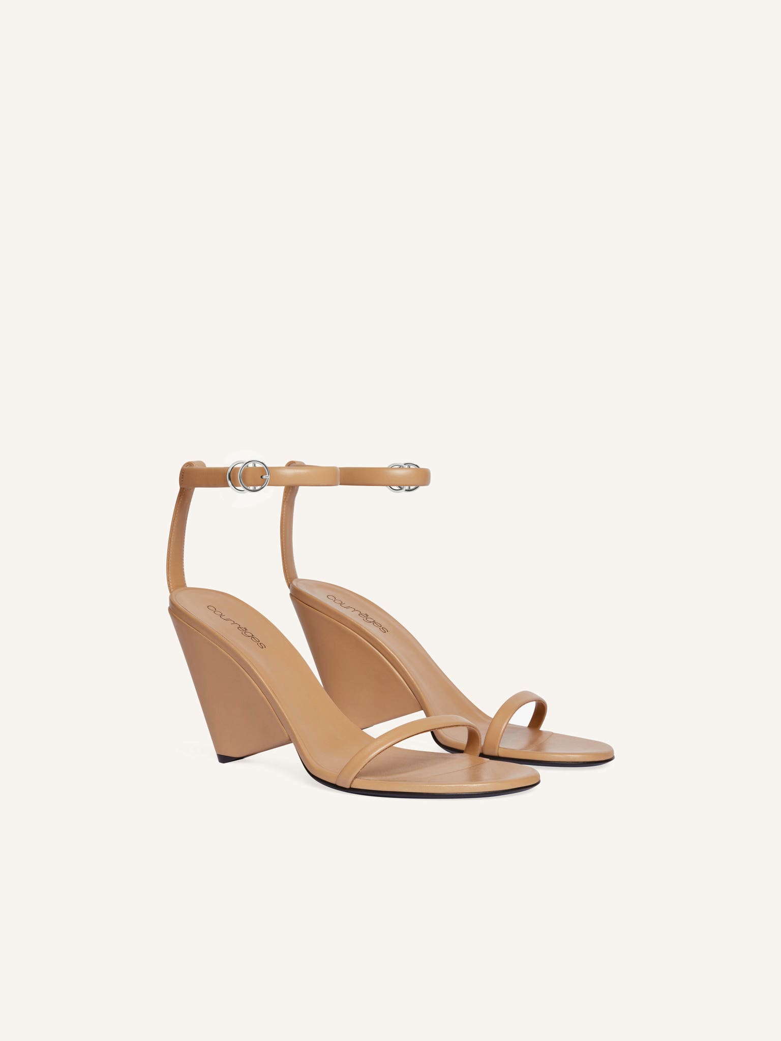 OBLIQUE LEATHER SANDALS