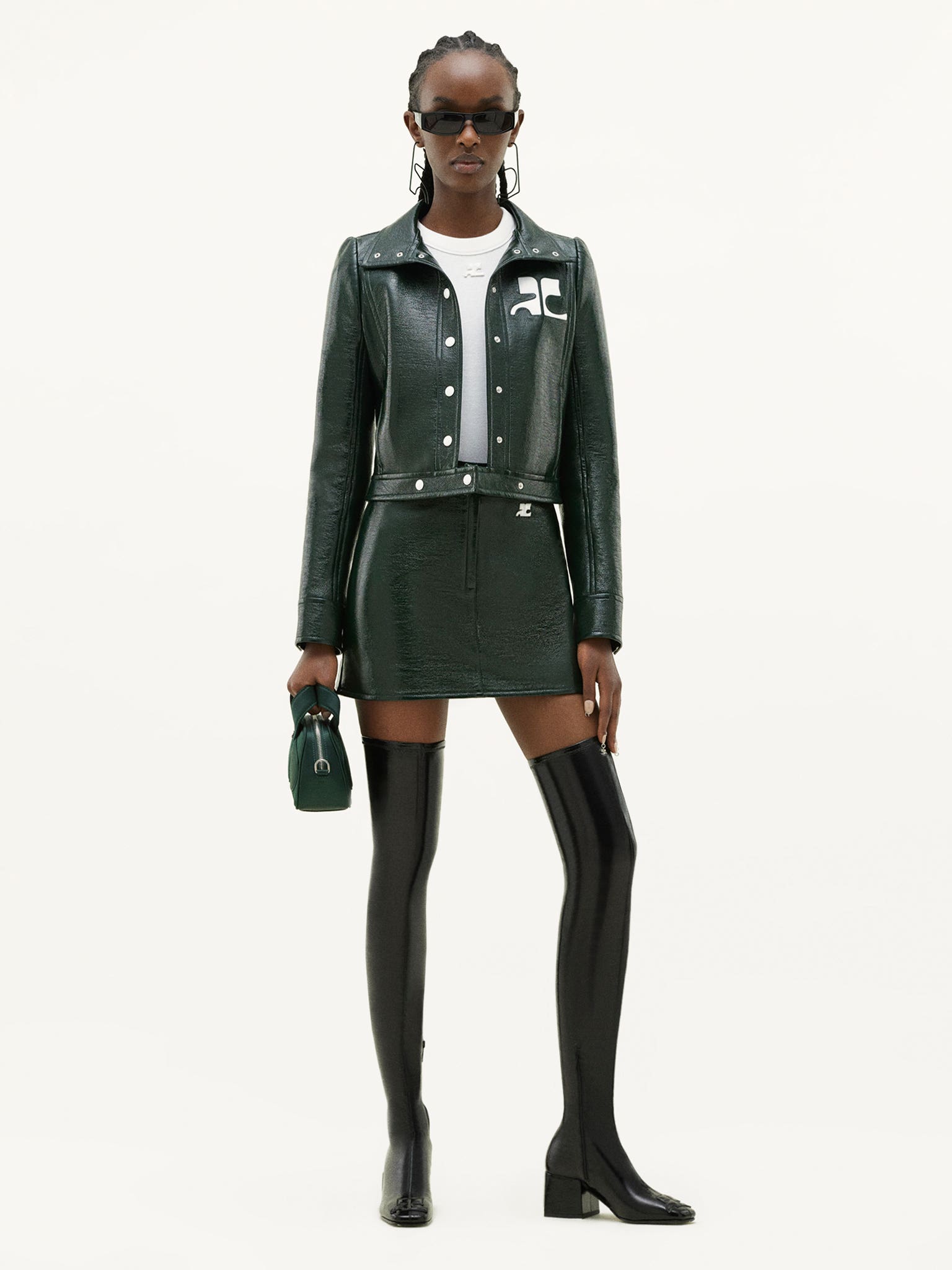 REEDITION VINYL MINI SKIRT