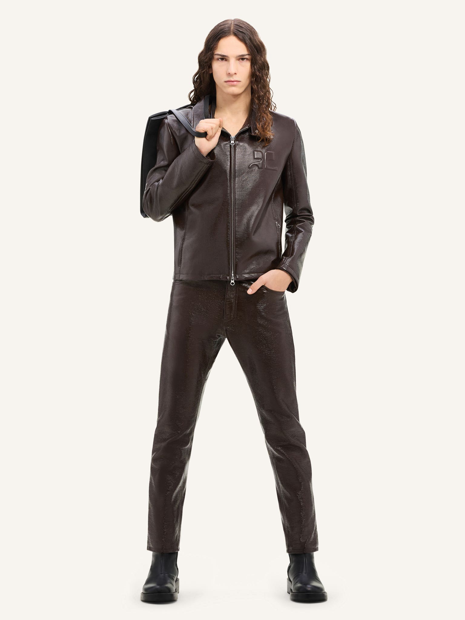 VESTE BIKER ZIPPÉE EN VINYLE