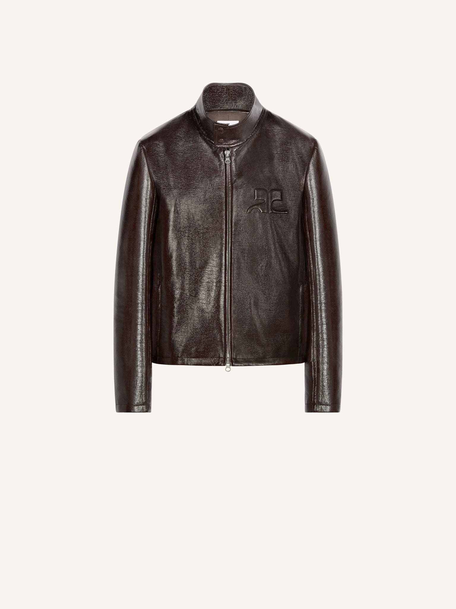 VESTE BIKER ZIPPÉE EN VINYLE