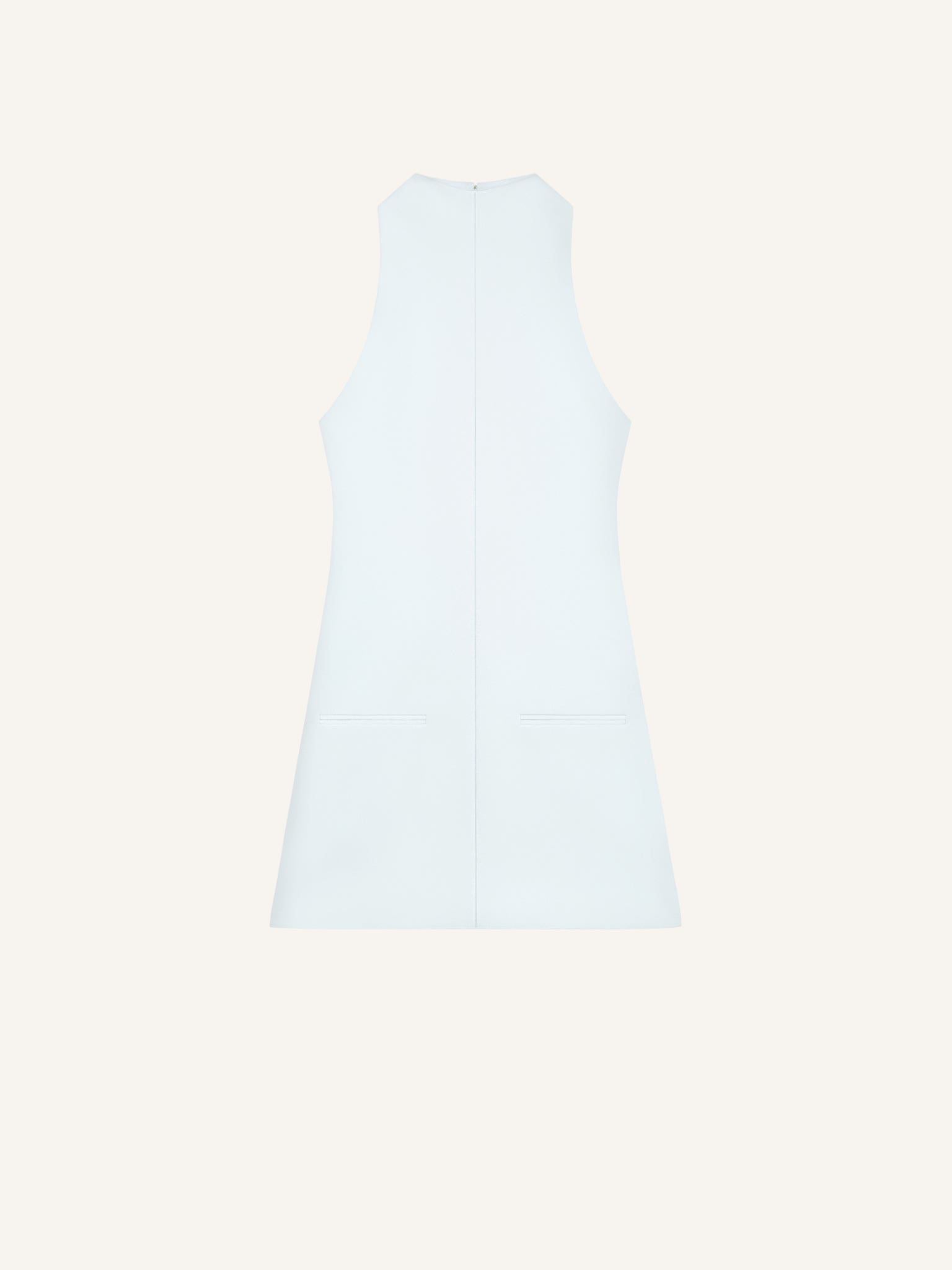 SLEEVELESS TWILL A-LINE DRESS