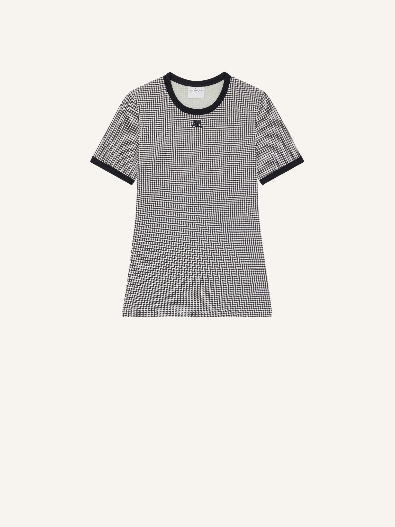 CONTRAST HOUNDSTOOTH T-SHIRT