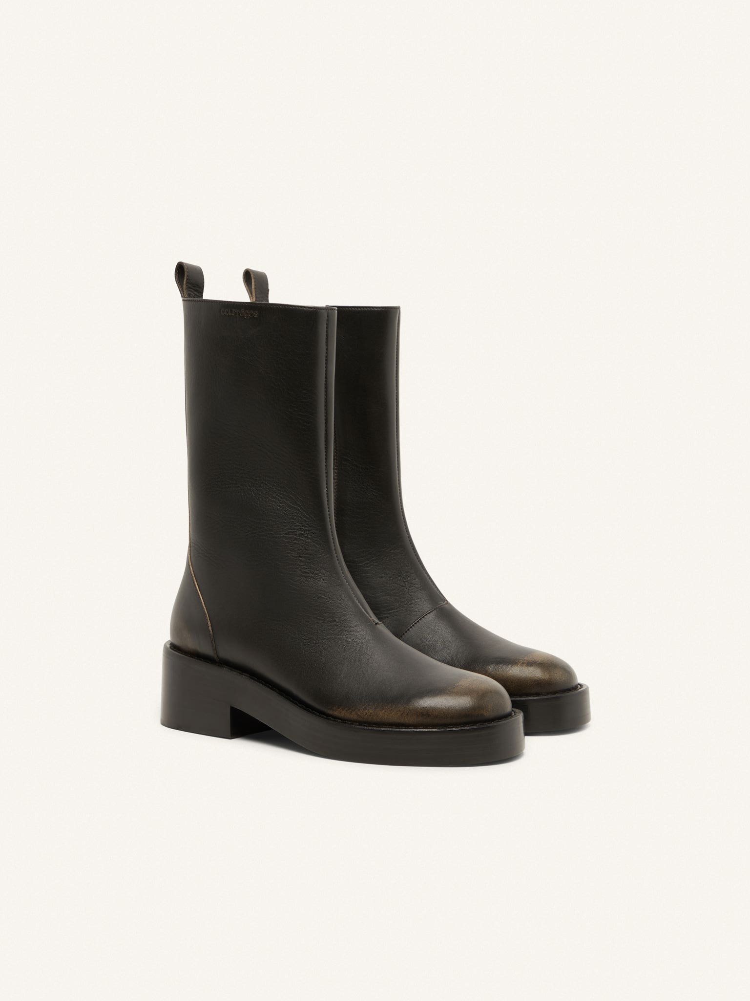 BOTTINES RIDER EN CUIR PATINÉ