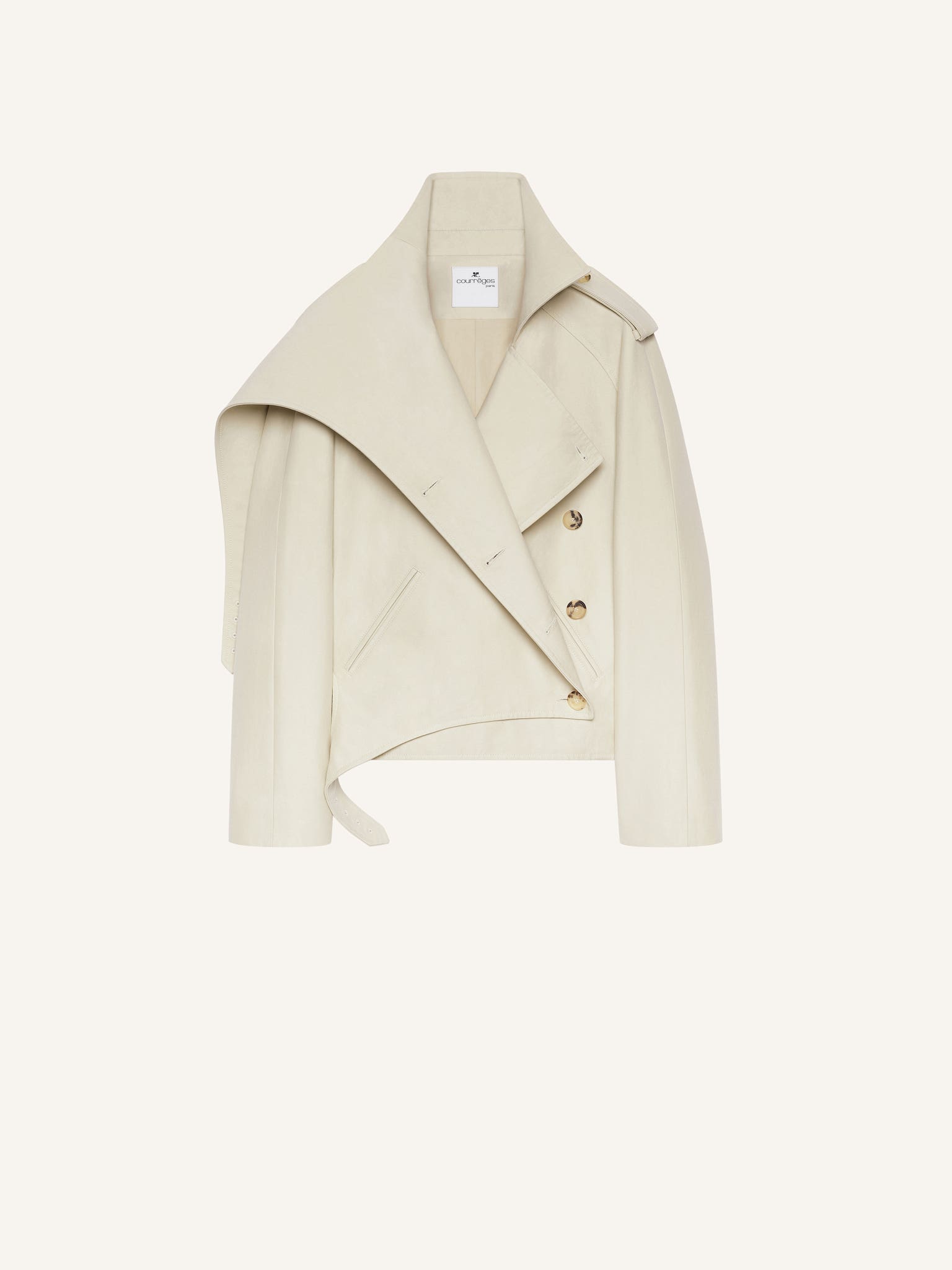 SHORT OBLIQUE TRENCH COAT