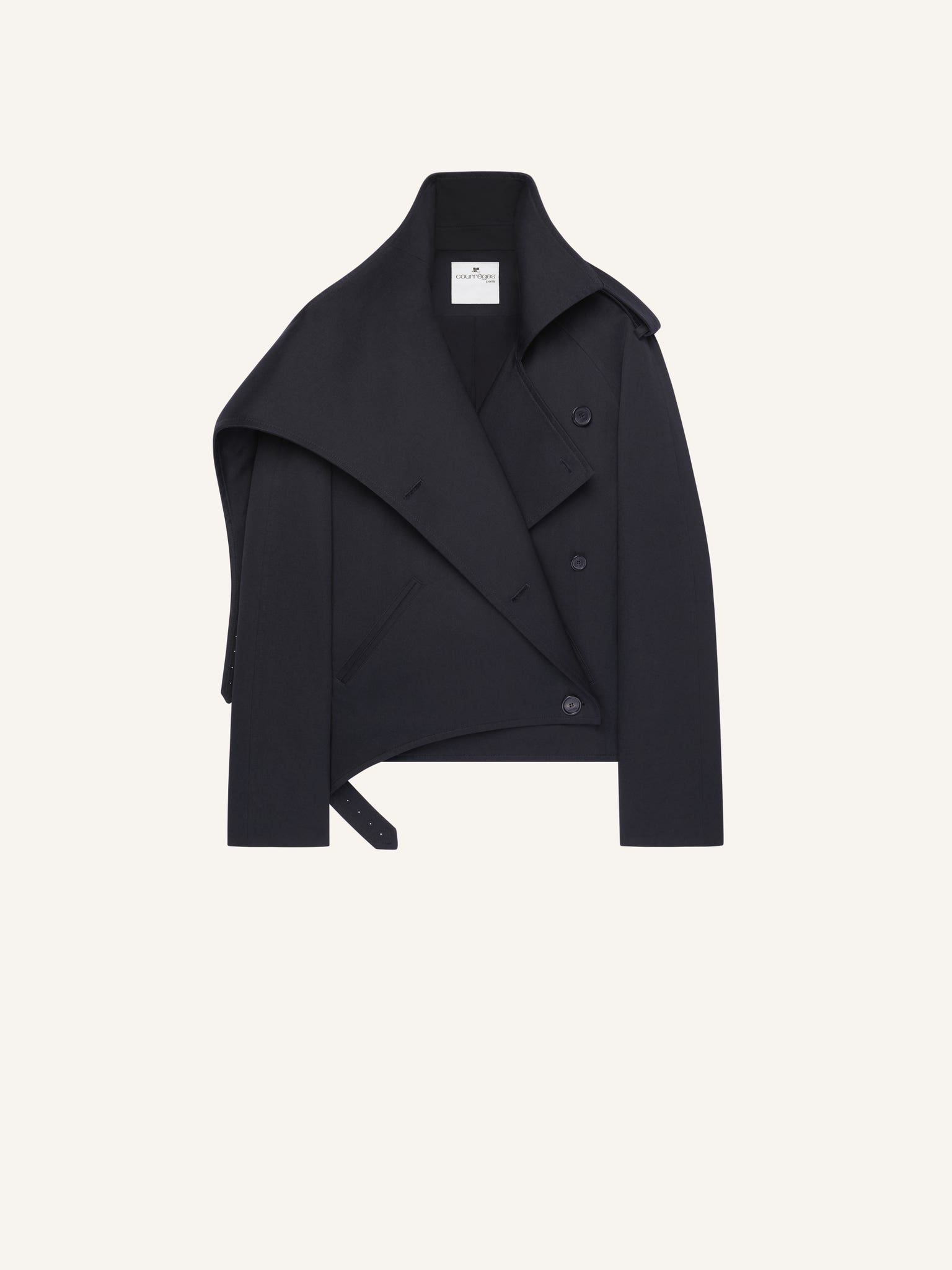 SHORT OBLIQUE TRENCH COAT