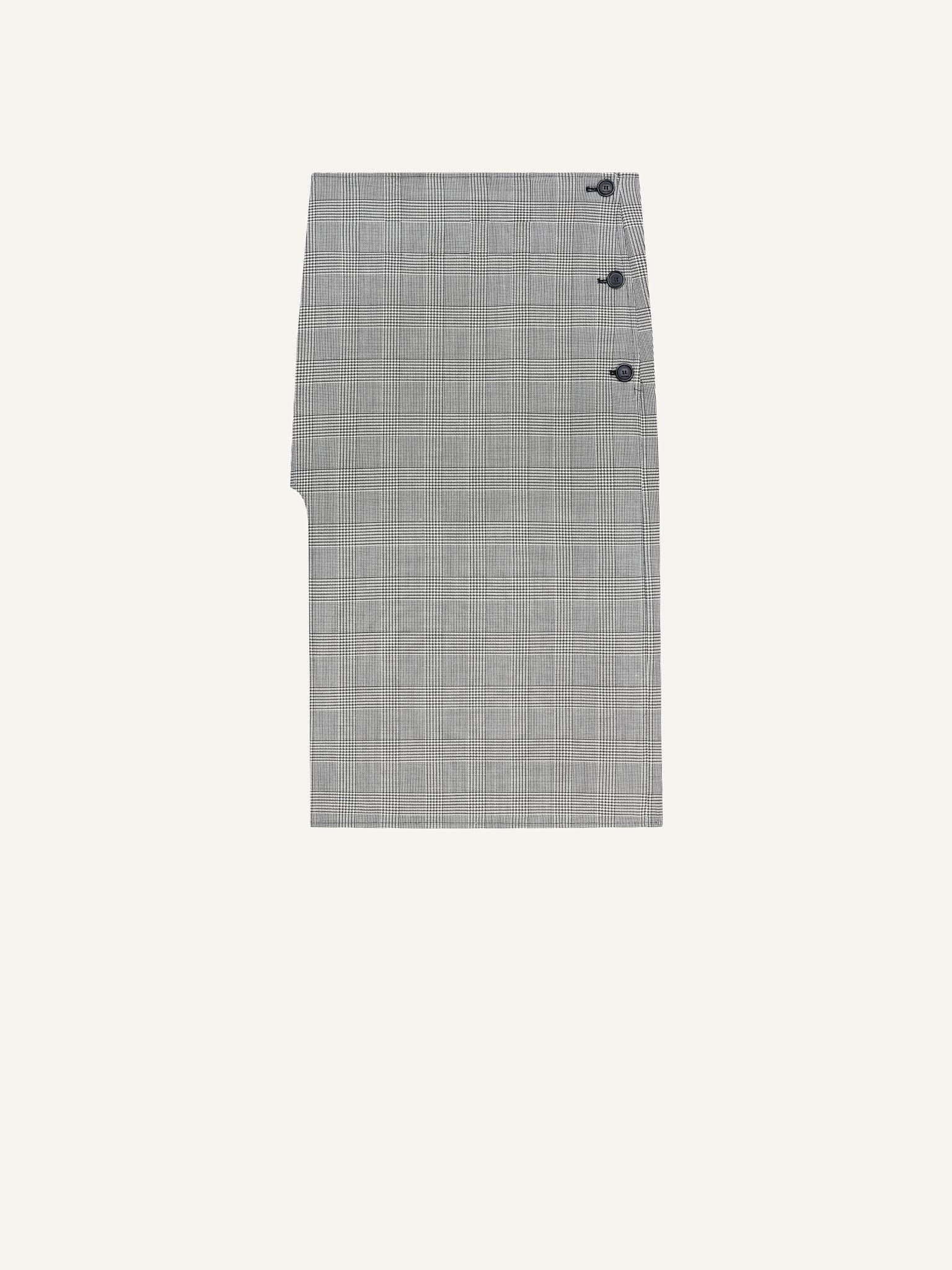 OBLIQUE PRINCE OF WALES MIDI SKIRT