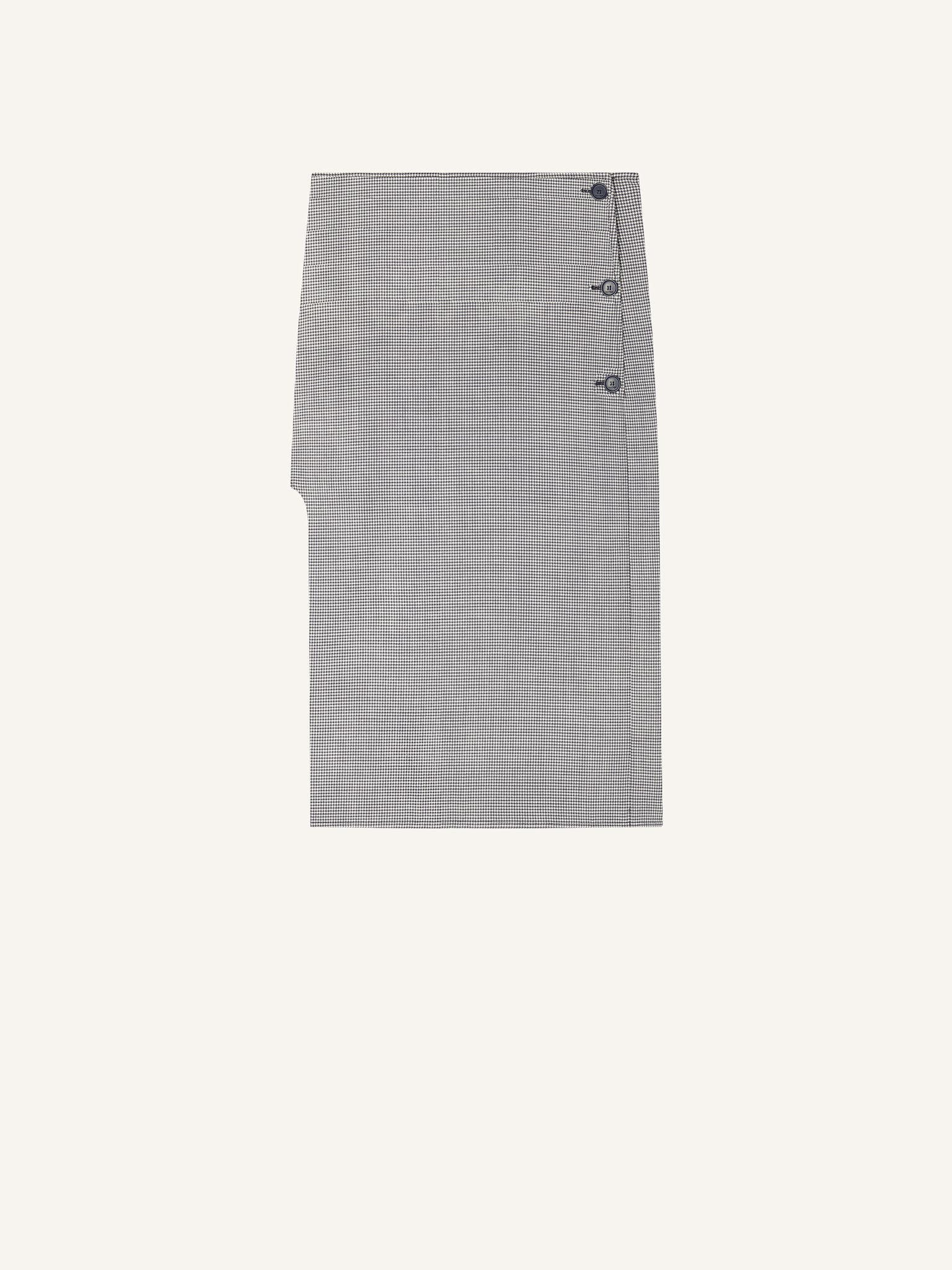 OBLIQUE HOUNDSTOOTH MIDI SKIRT