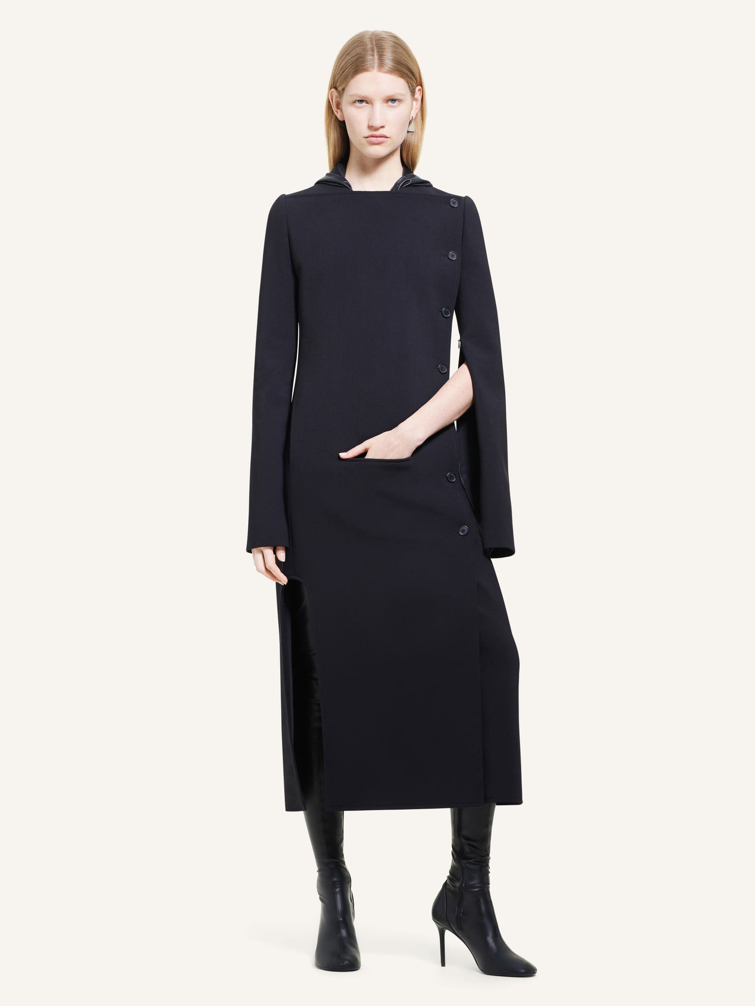 MANTEAU TAILLEUR LONG BOUTONNÉ