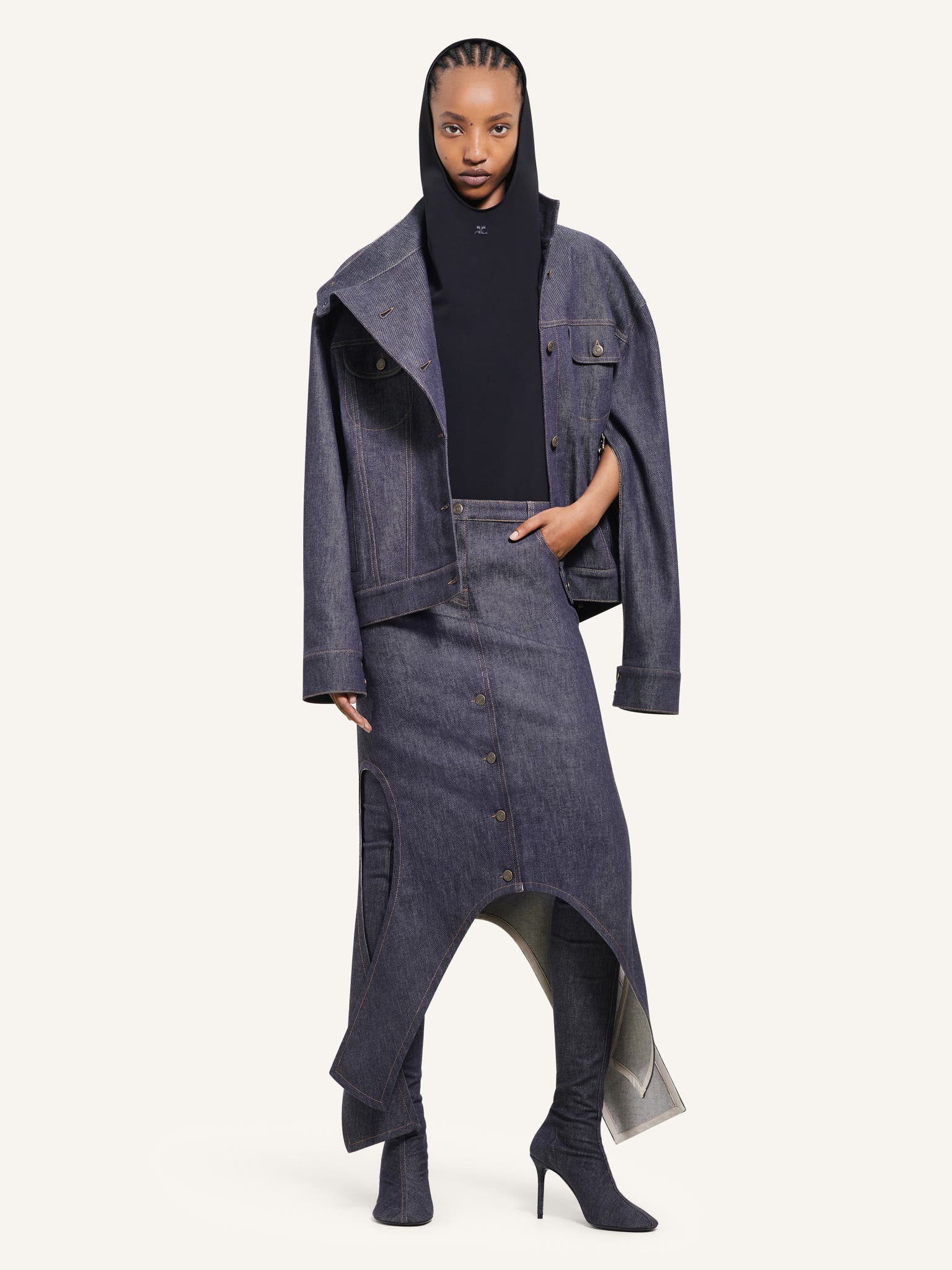 OVERSIZED MOTORCYCLE DENIM JACKET