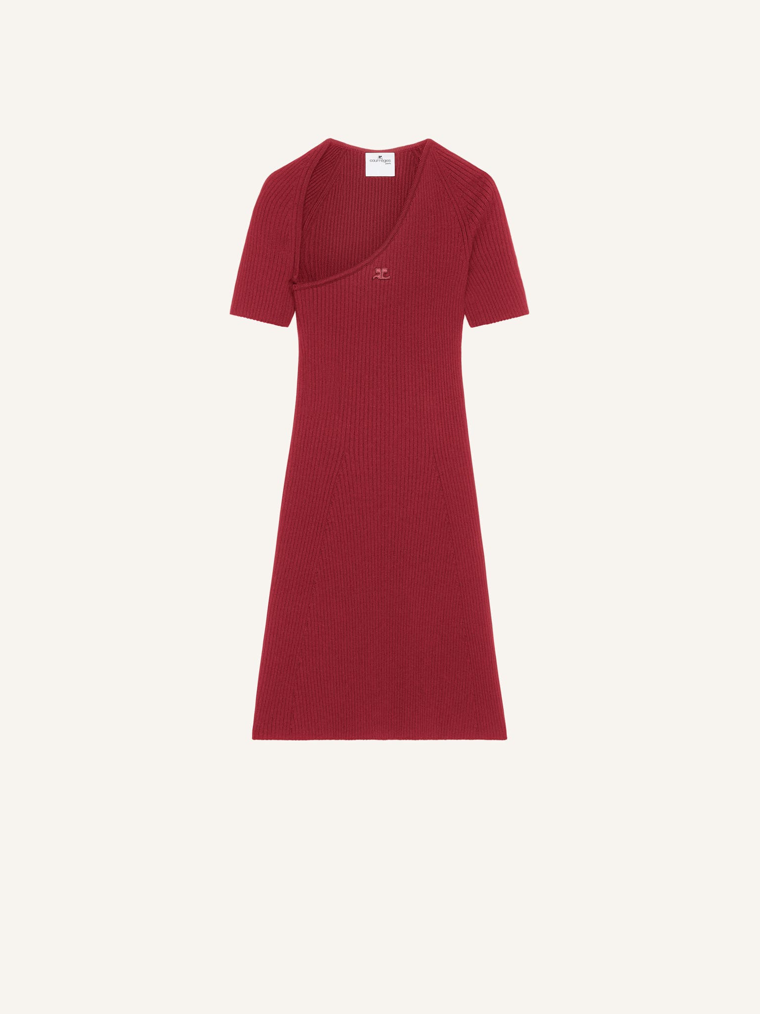 MINI SLASH RIB KNIT DRESS