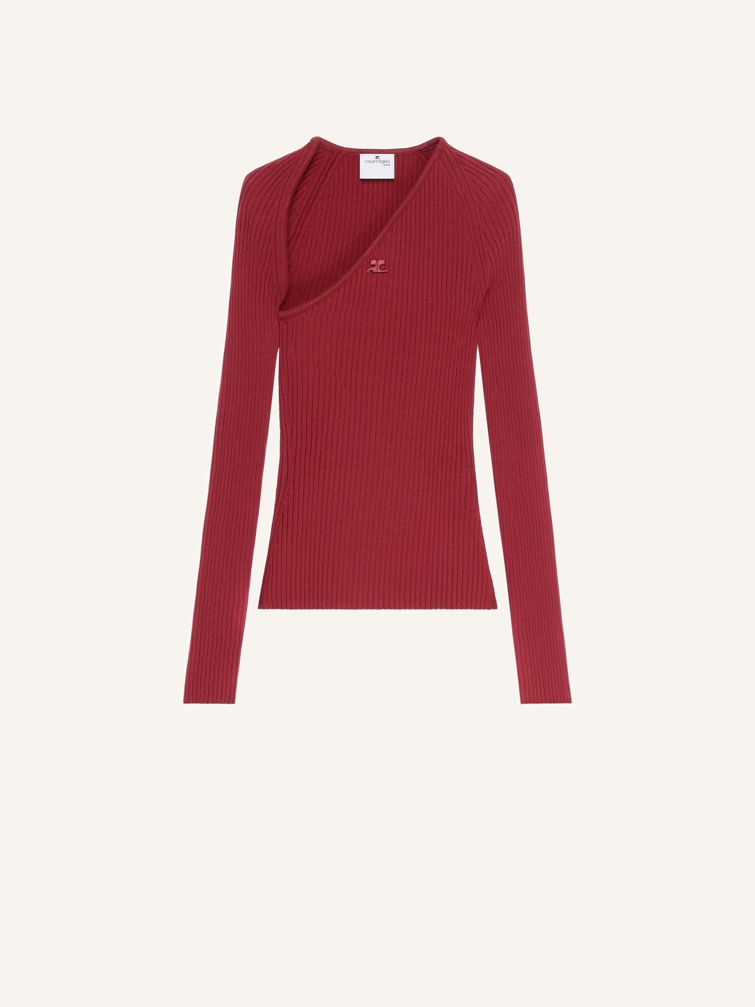 SLASH RIB KNIT TOP