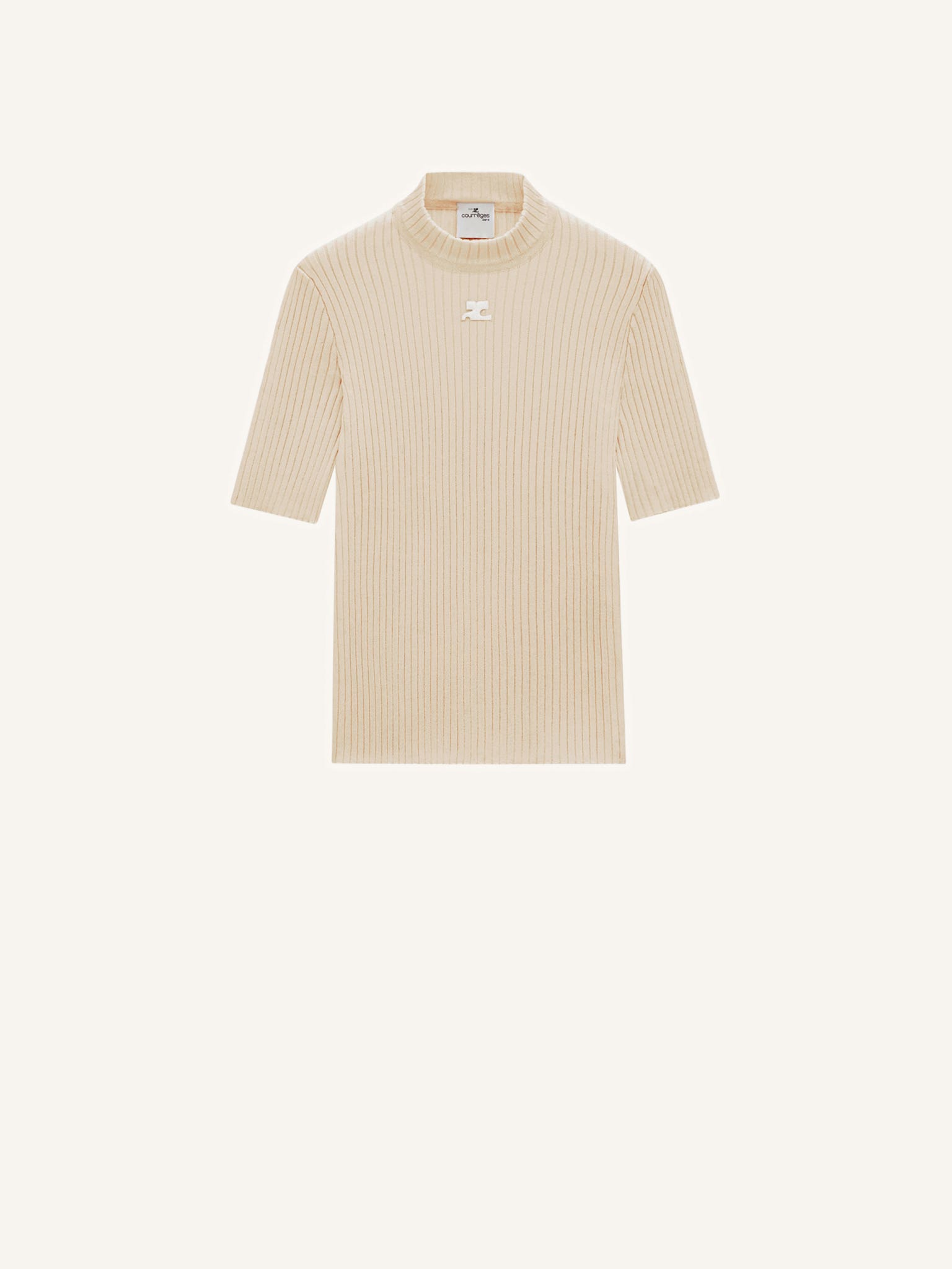 REEDITION SHORT SLEEVES RIB KNIT SWEATER