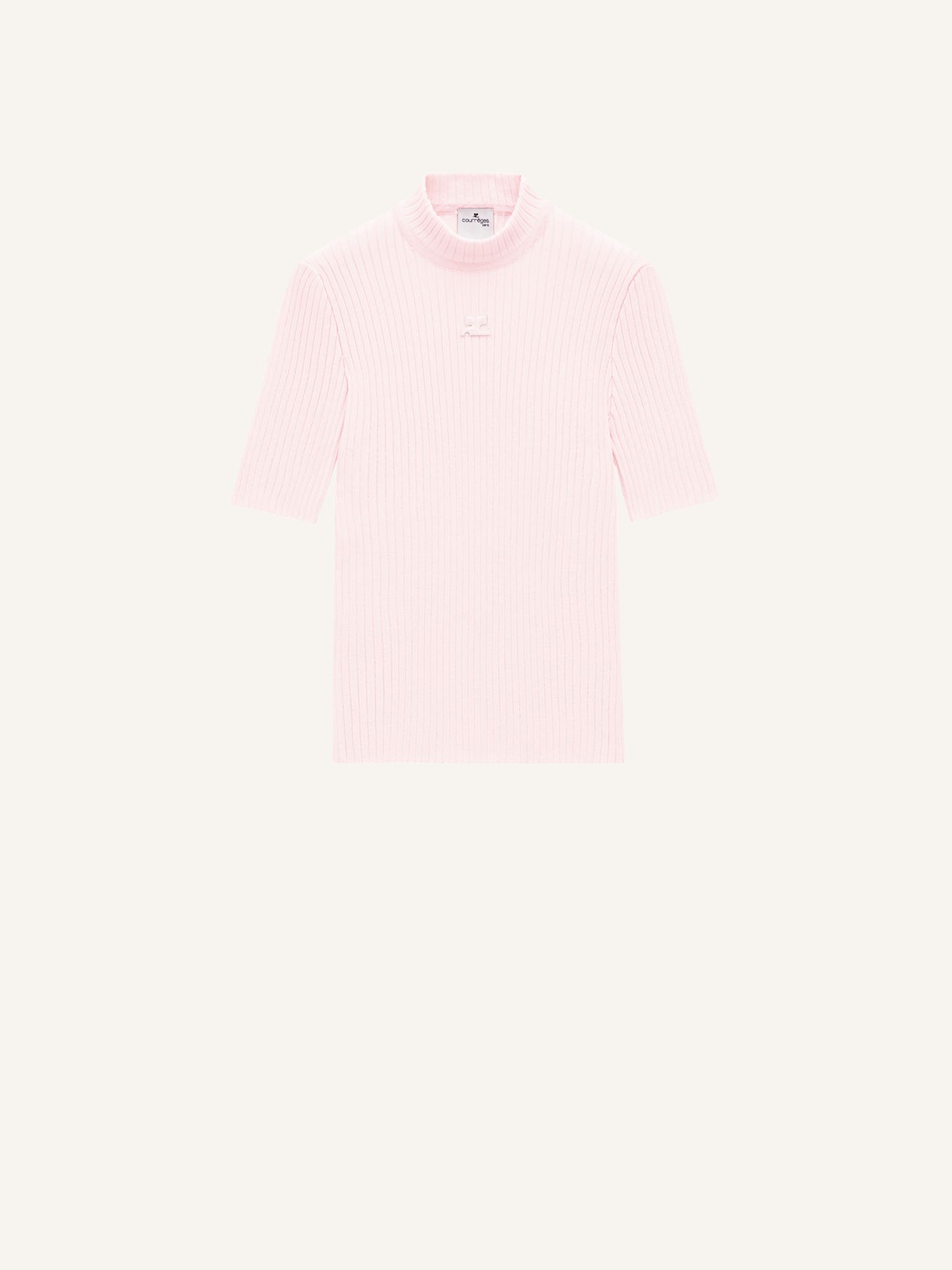 REEDITION SHORT SLEEVES RIB KNIT SWEATER
