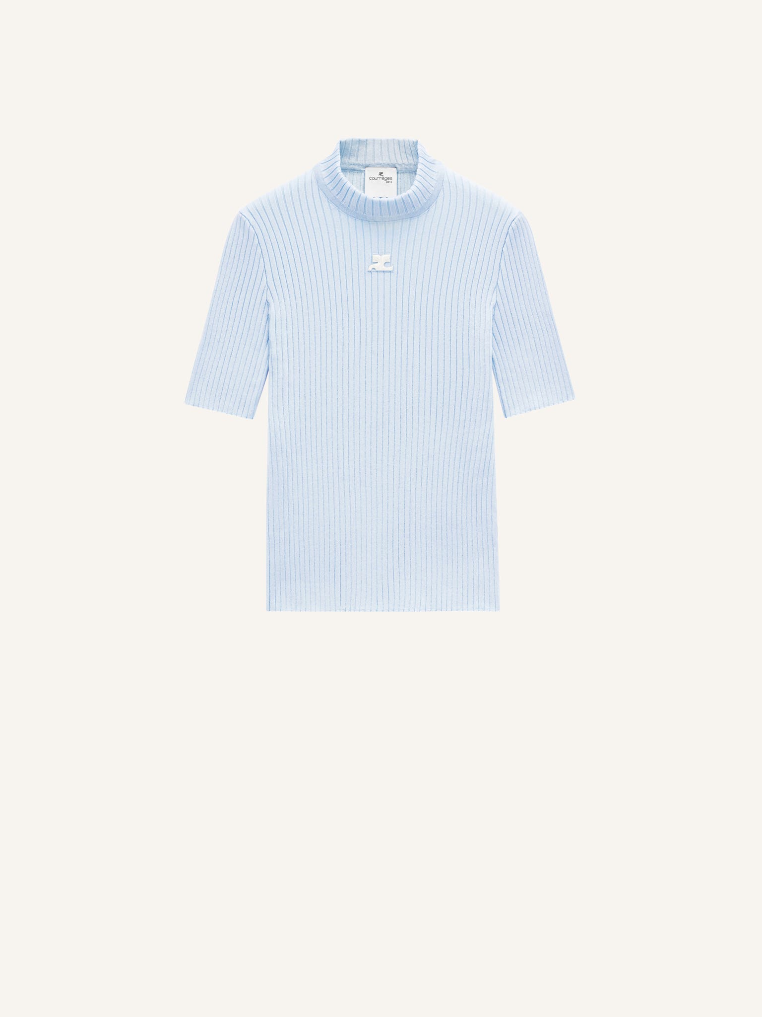 REEDITION SHORT SLEEVES RIB KNIT SWEATER