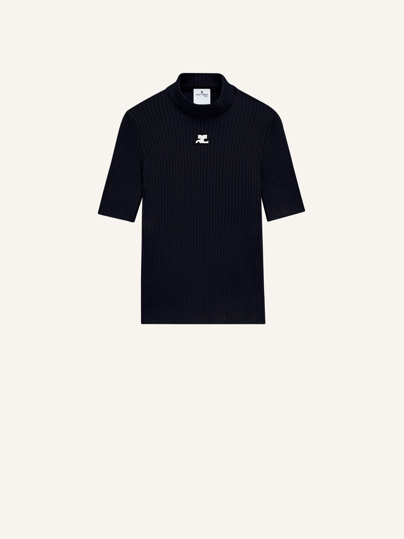 REEDITION SHORT SLEEVES RIB KNIT SWEATER