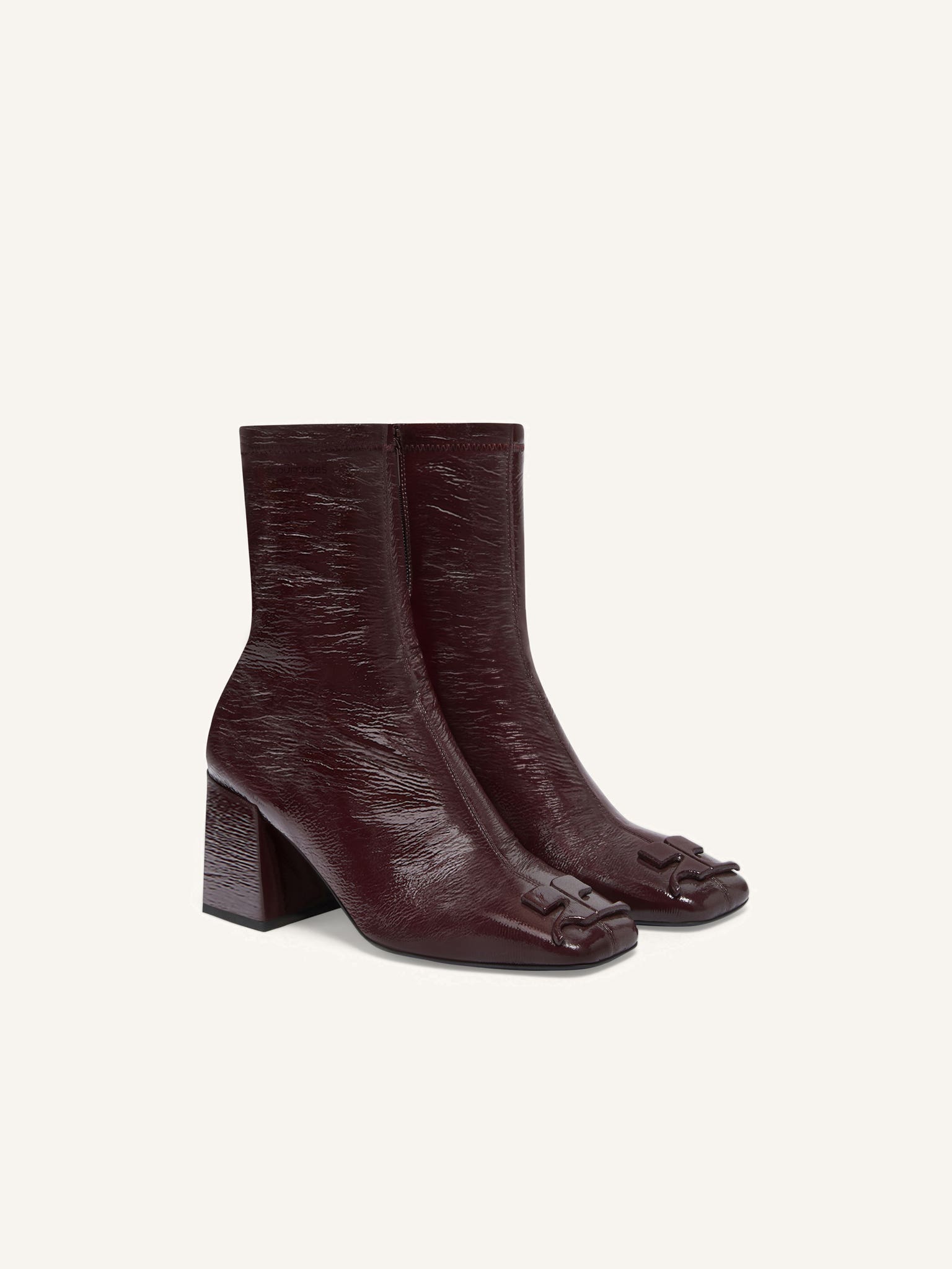 REEDITION VINYL ANKLE BOOTS
