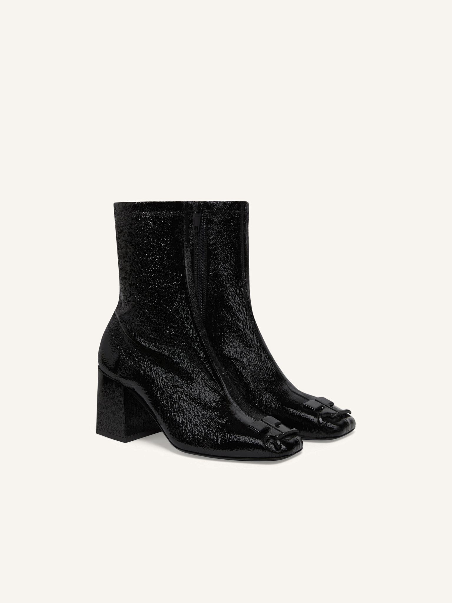REEDITION VINYL ANKLE BOOTS