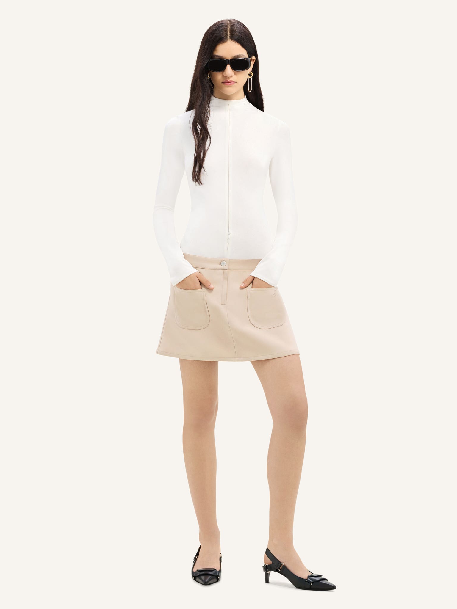 2-POCKET TWILL MINI SKIRT