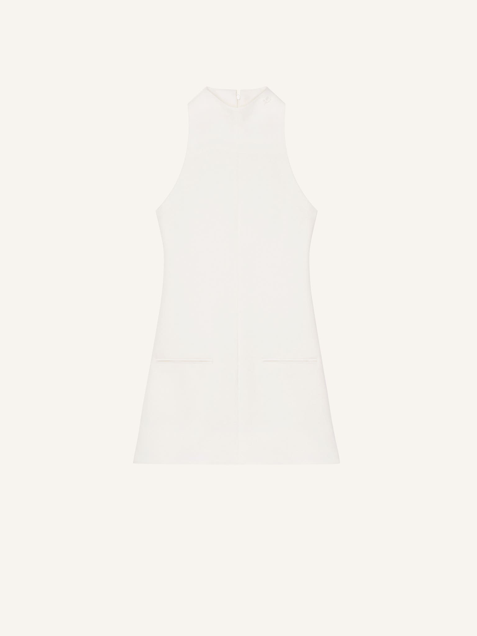 SLEEVELESS TWILL A-LINE DRESS