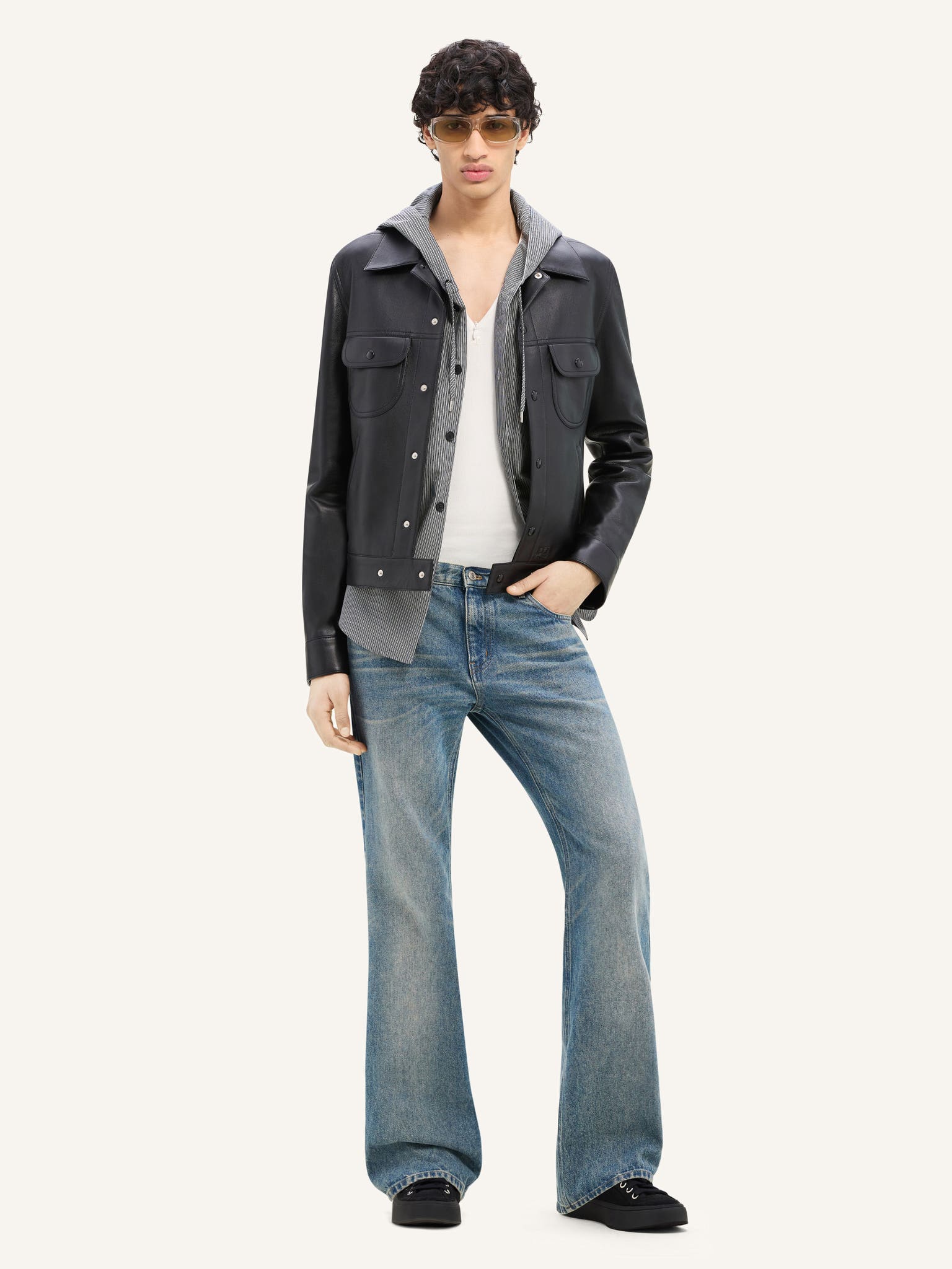 BLOUSON TRUCKER EN CUIR