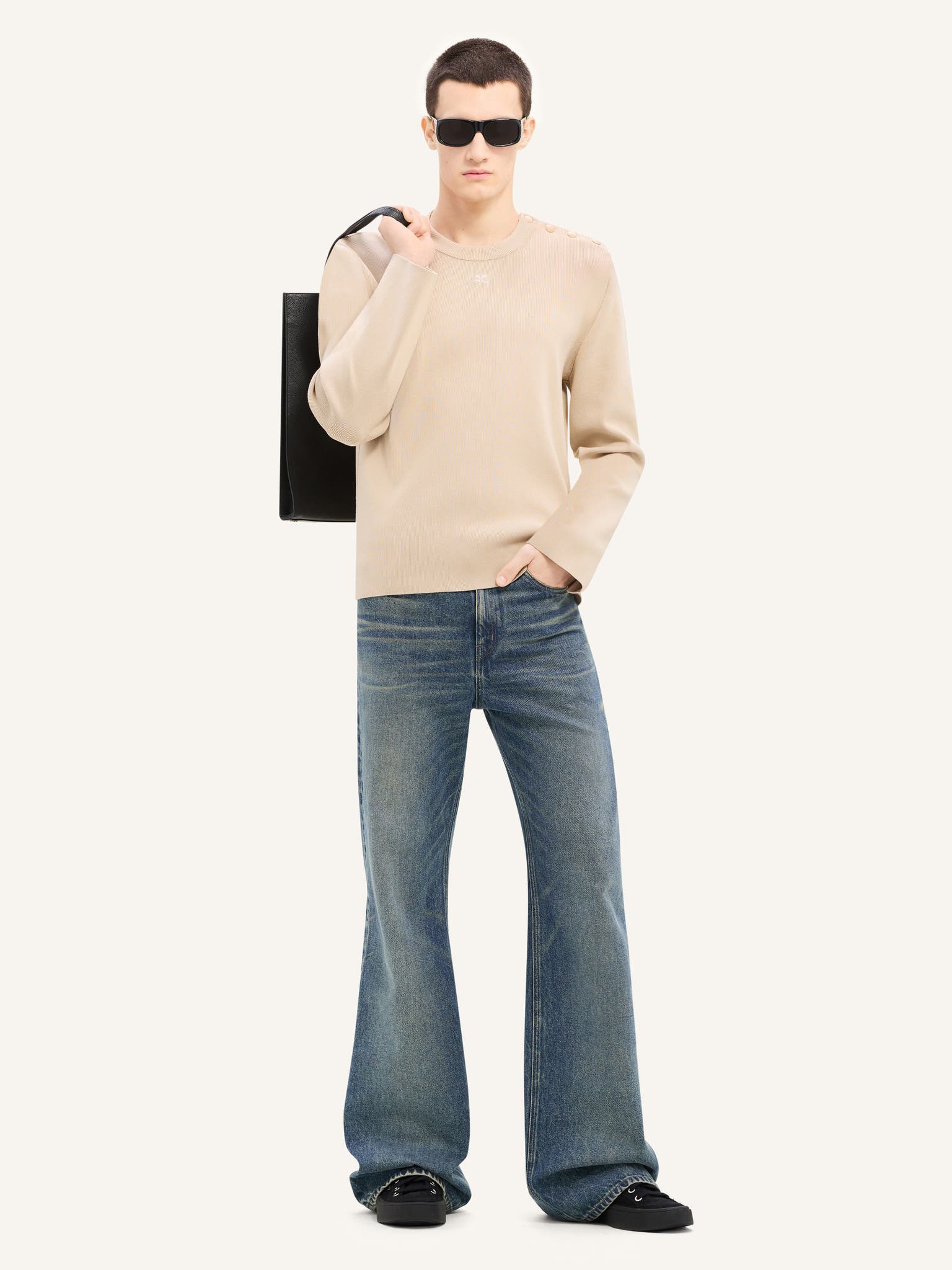 SHOULDER SNAPS SWEATER