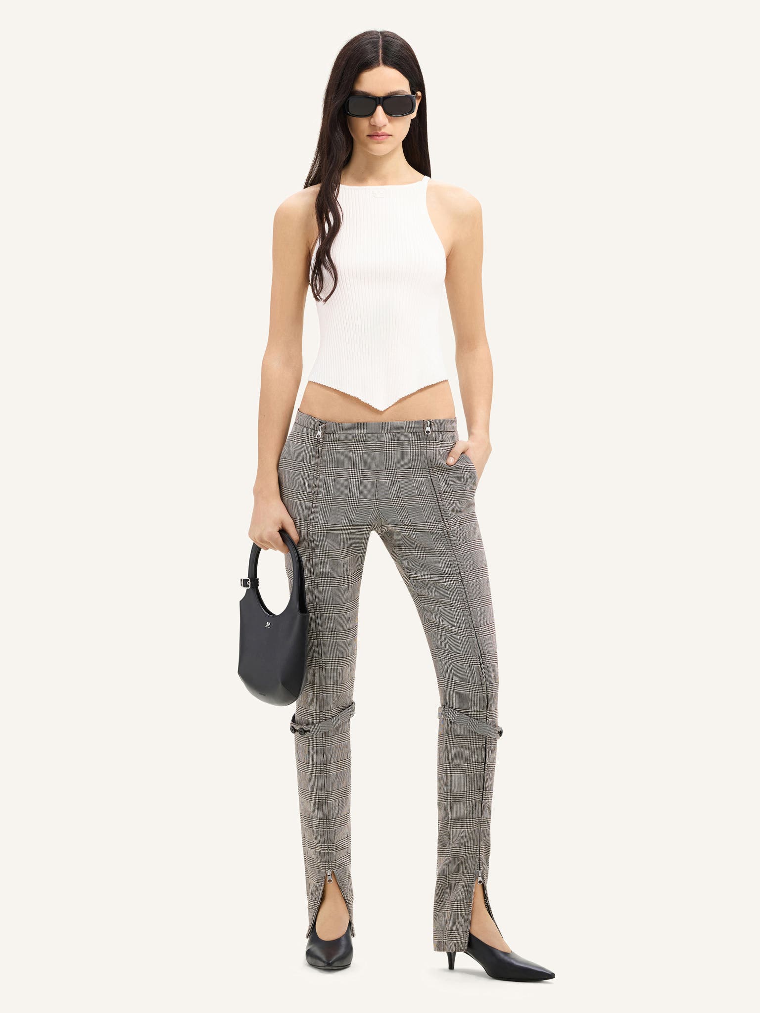 POINTY RIB KNIT TANK TOP