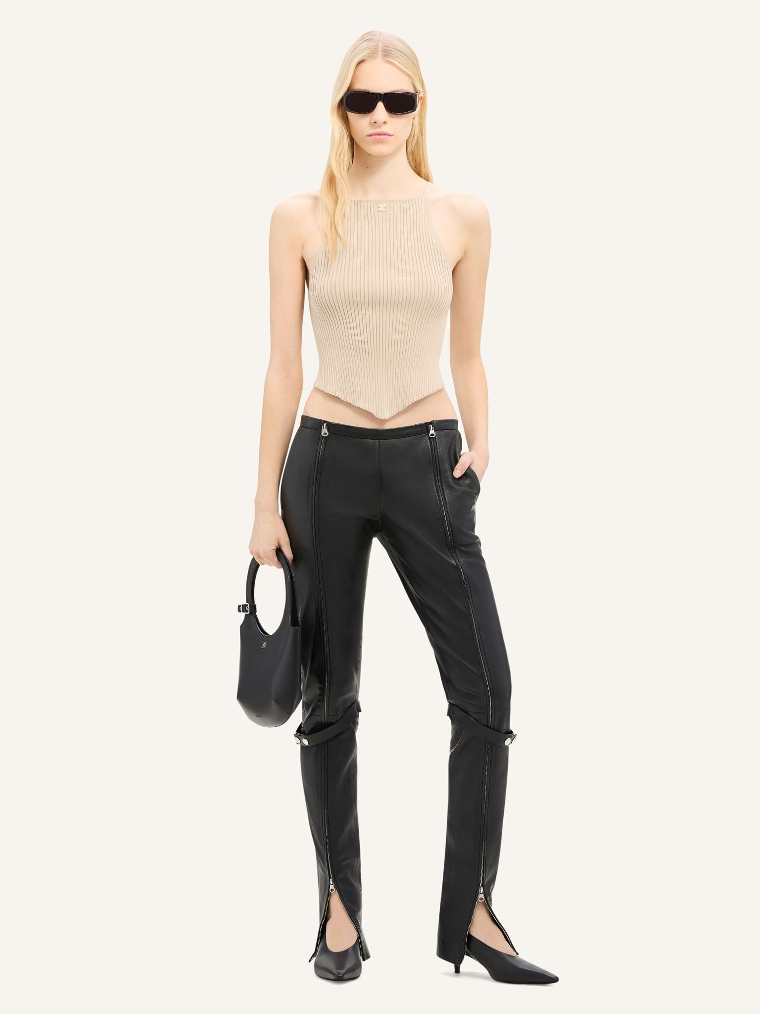 POINTY RIB KNIT TANK TOP