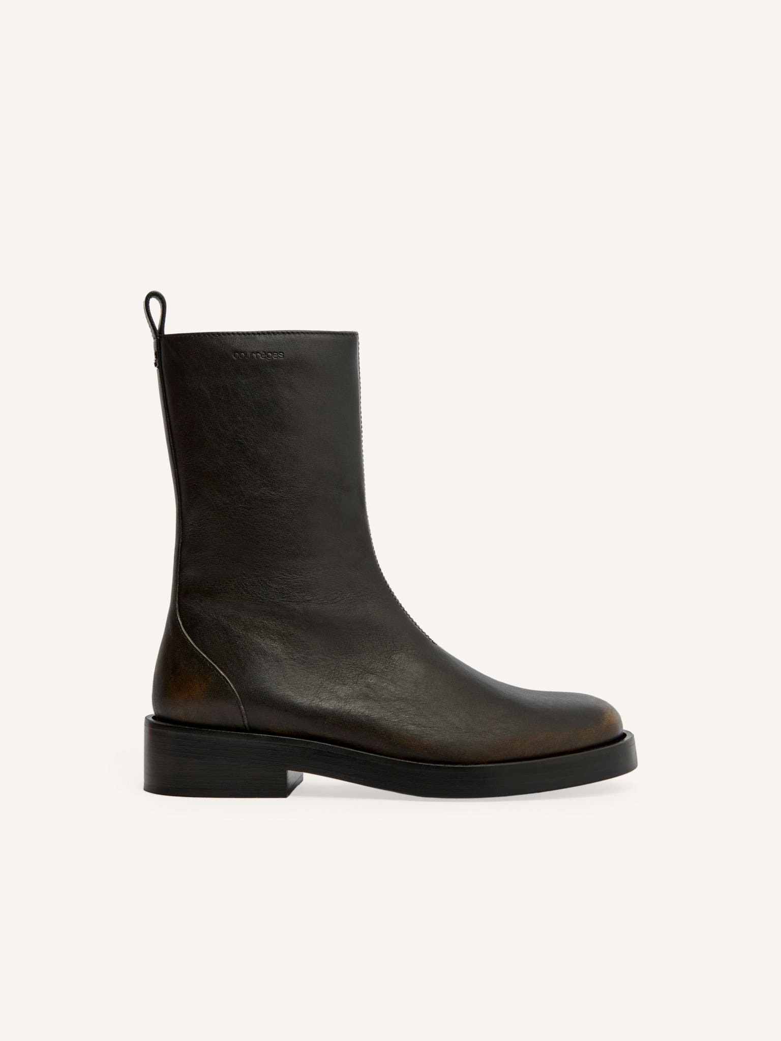 BOTTES EN CUIR PATINÉ 