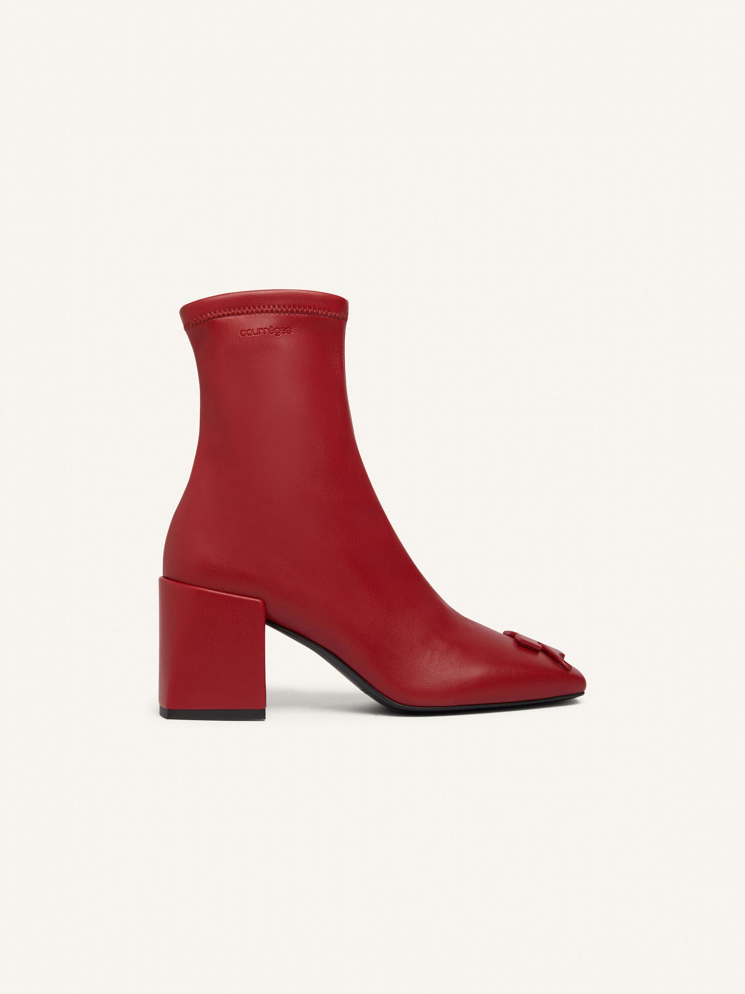 REEDITION STRETCH LEATHER EFFECT ANKLE BOOTS